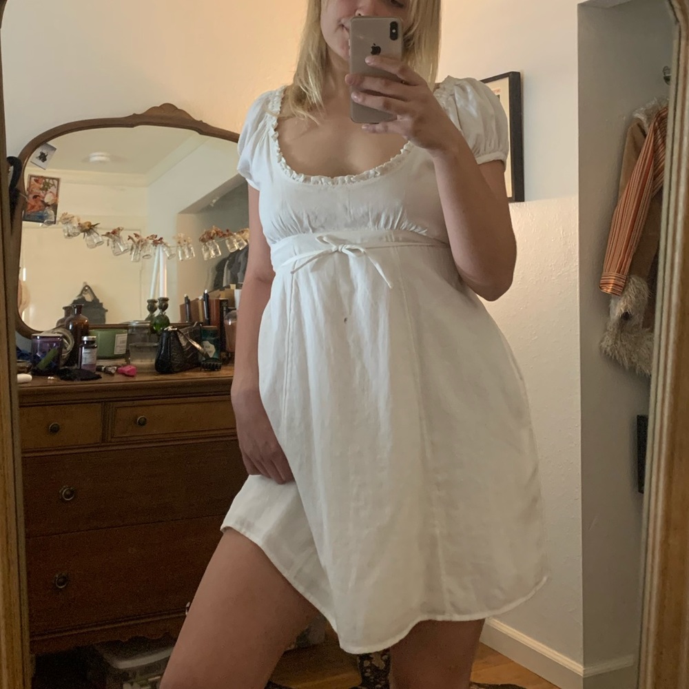 Free People Beach White Babydoll Dress